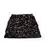 GB Little Girls 2T-6X Tiered Sequin Mini Skirt, Color:Black - Image 2