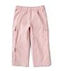 Color:Light Pink - Image 1 - Little Girls 2T-6X Wide Leg Utility Cargo Pant