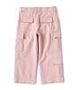 Color:Light Pink - Image 2 - Little Girls 2T-6X Wide Leg Utility Cargo Pant