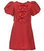 GB Little Girls Bow Front Mini Dress - Image 1