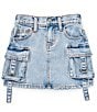 GB Little Girls Cargo Mini Denim Skirt - Image 2