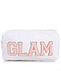 Color:White - Image 1 - Glam Varsity Letters Nylon Bag