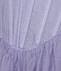 Color:Periwinkle - Image 3 - Long Sleeve Corset Stitch Dress