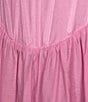 Color:Pink - Image 3 - Long Sleeve Corset Stitch Dress