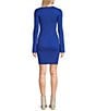 GB Long Sleeve Ribbed Mini Sweater Dress, Color:Blue - Image 2