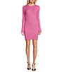 GB Long Sleeve Ribbed Mini Sweater Dress, Color:Fusion Pink - Image 1