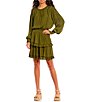 Color:Avocado - Image 1 - Long Sleeve Smocked Dress