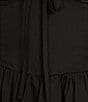 Color:Black - Image 3 - Long Sleeve Tie Front Corset A-Line Dress
