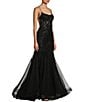 Color:Black - Image 3 - Mermaid Beaded Applique Lace Back Gown