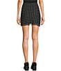GB Mesh Ruffle Hem Polka Dot Mini Skirt, Color:Black White - Image 2