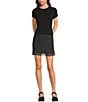 GB Mesh Ruffle Hem Polka Dot Mini Skirt, Color:Black White - Image 3