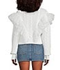 GB Mesh Tulle Cable Knit Sweater, Color:Ivory - Image 2