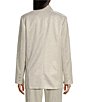 Color:Eggshell - Image 2 - Coordinating Metallic Oversized Button Front Blazer