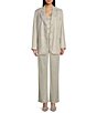 Color:Eggshell - Image 5 - Coordinating Metallic Oversized Button Front Blazer
