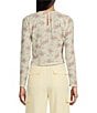 Color:Ivory Pink - Image 2 - Mini Rose Sequin Long Sleeve Top