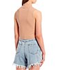 Color:Blush - Image 2 - Mock Neck Ribbed Knit Tank Top