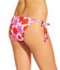 GB Modern Floral Scrunchie Textured Lettuce Edge Tie Side Hipster Swim Bottom, Color:Ballerina - Image 2