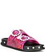Color:Red/Zinnia - Image 1 - Mys-Tic Paisley Jacquard Double Strap Sandals