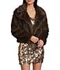 GB Two Tone Notch Collar Faux Fur Coat - Image 1