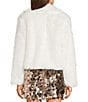GB Notch Collar Solid Faux Fur Coat, Color:Ivory - Image 2