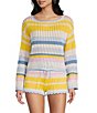 GB Off The Shoulder Striped Sweater - Image 1