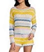 GB Off The Shoulder Striped Sweater - Image 1