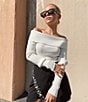 GB Off-The-Shoulder Sweater, Color:Ivory - Image 6
