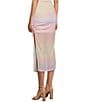 Color:Pink Multi - Image 3 - Ombre Mesh Midi Skirt