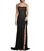 Color:Black/Silver - Image 1 - Ombre Sparkle Jersey Slip Dress