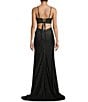 Color:Black/Silver - Image 2 - Ombre Sparkle Jersey Slip Dress