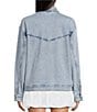 GB GB Oversized Fringe Denim Jacket, Color:Blue - Image 2