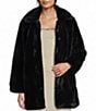 GB Oversized Faux Fur Coat, Color:Black - Image 1