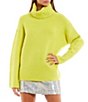 Color:Yellow - Image 1 - Oversized Turtleneck Sweater