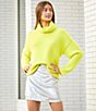 Color:Yellow - Image 4 - Oversized Turtleneck Sweater