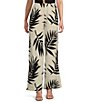 GB Palm Leaf High Waist Linen Blend Wide Leg Pants,Specials : American Fashion Style Bags On Sale
