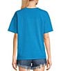 Color:Blue - Image 2 - Pigment Dyed Saint Barths Oversized T-Shirt
