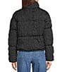 GB Pleated Collared Puffer Jacket, Color:Black - Image 2