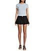 GB Pleated Denim Mini Micro Skort - Image 3