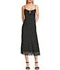 GB Polka Dot Tie Front Midi Dress, Color:Black White Micro Dot - Image 1