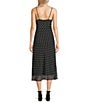 GB Polka Dot Tie Front Midi Dress, Color:Black White Micro Dot - Image 2
