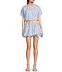 GB Coordinating Poplin Floral/Seashells Bubble Skirt, Color:White/Blue - Image 3