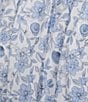 GB Coordinating Poplin Floral/Seashells Bubble Skirt, Color:White/Blue - Image 4