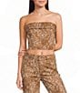 GB Printed Denim Corset Coordinating Tube Top - Image 1