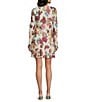 GB Printed Long Sleeve Satin Mini Dress - Image 5