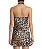 GB Printed Satin Leopard Cowl Neck Coordinating Halter Top - Image 2