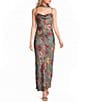 GB Printed Scarf Cowl Neck Maxi Dress - Image 1