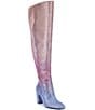 Color:Purple/Coral - Image 1 - Queen-BeeTwo Ombre Rhinestone Over-the-Knee Boots