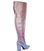 Color:Purple/Coral - Image 2 - Queen-BeeTwo Ombre Rhinestone Over-the-Knee Boots