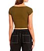 Color:Brown - Image 2 - Ribbed Sweater Knit Sweetheart Neck Cropped Top