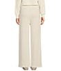 Color:Ivory - Image 2 - Ribbed Coordinating Knit Pull-On Wide Leg Lounge Pants